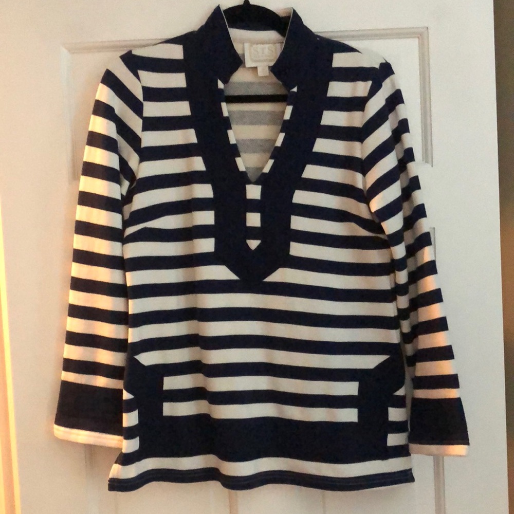 Sail To Sable Knit Striped Tunic Top XS